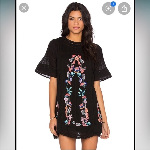 Free People Perfectly Victorian Black Embroidered Dress - Picture 11 of 16